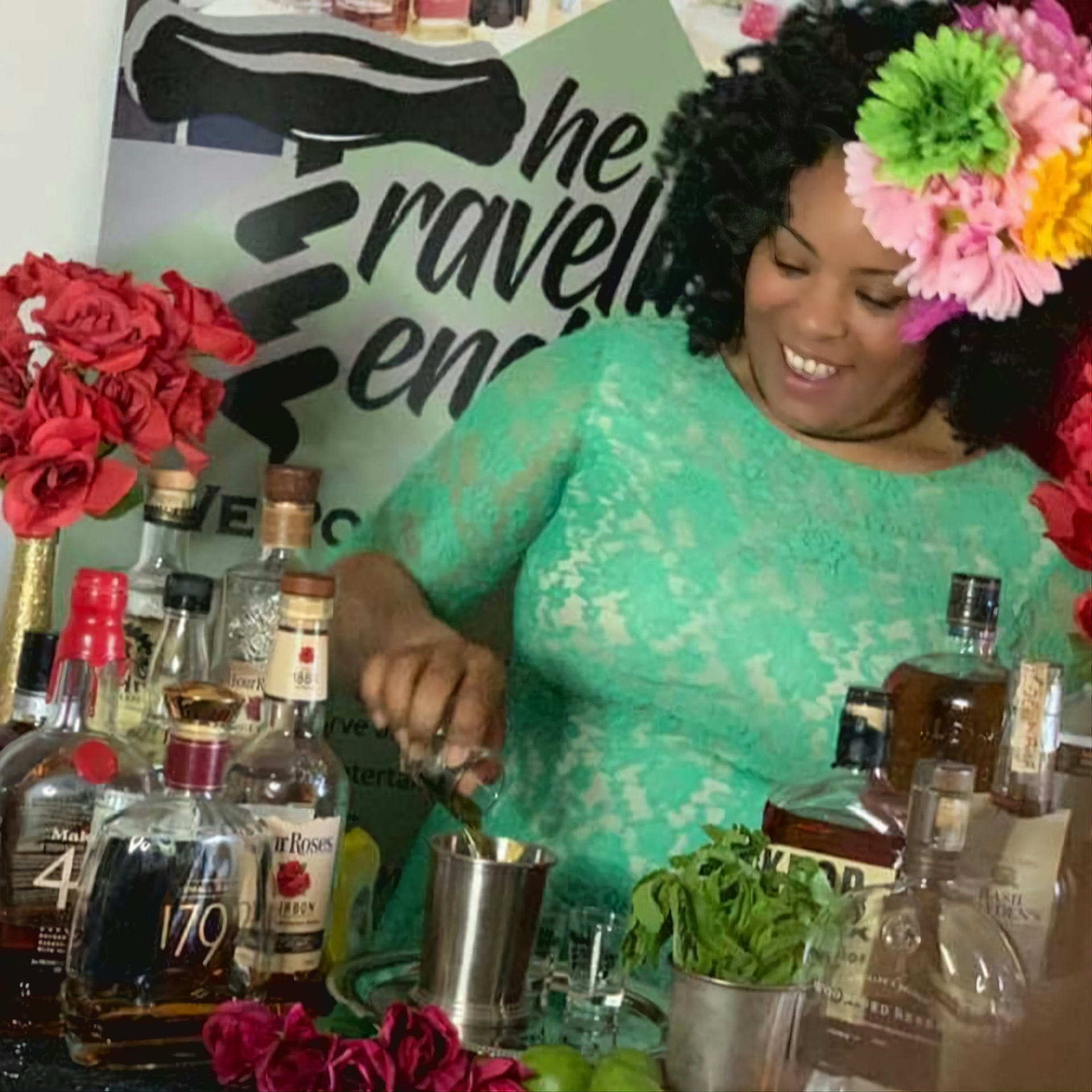 Bartender mixing a cocktail