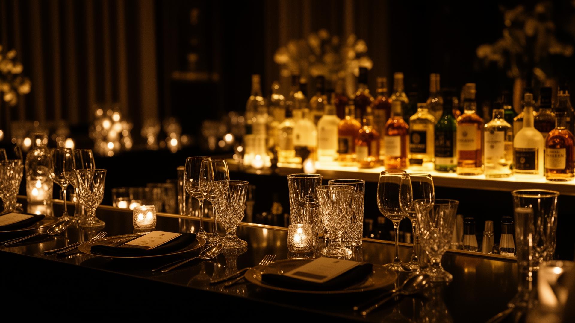 Luxury event bar setup