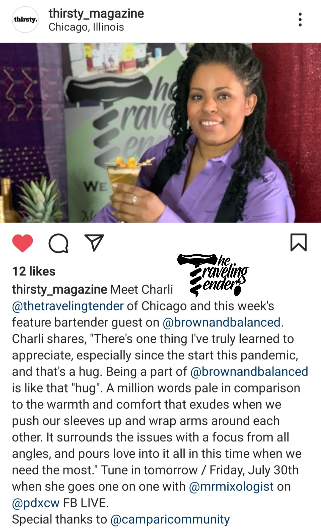 Charli, founder of The Traveling Tender