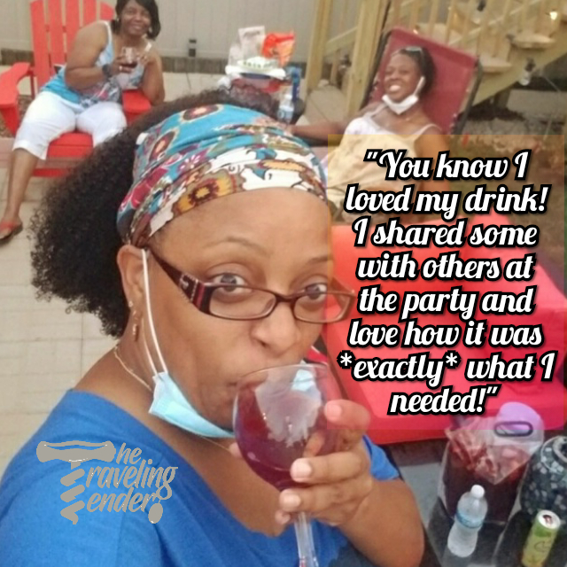 Happy guest enjoying a drink